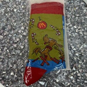 McDonald's socks grinch meal 2025 Christmas max Red and Green Reindeer Socks
